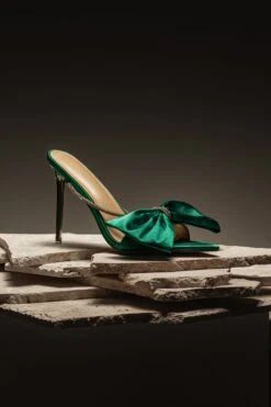 Emerald Shimmer And Shine Rhinestone Heels