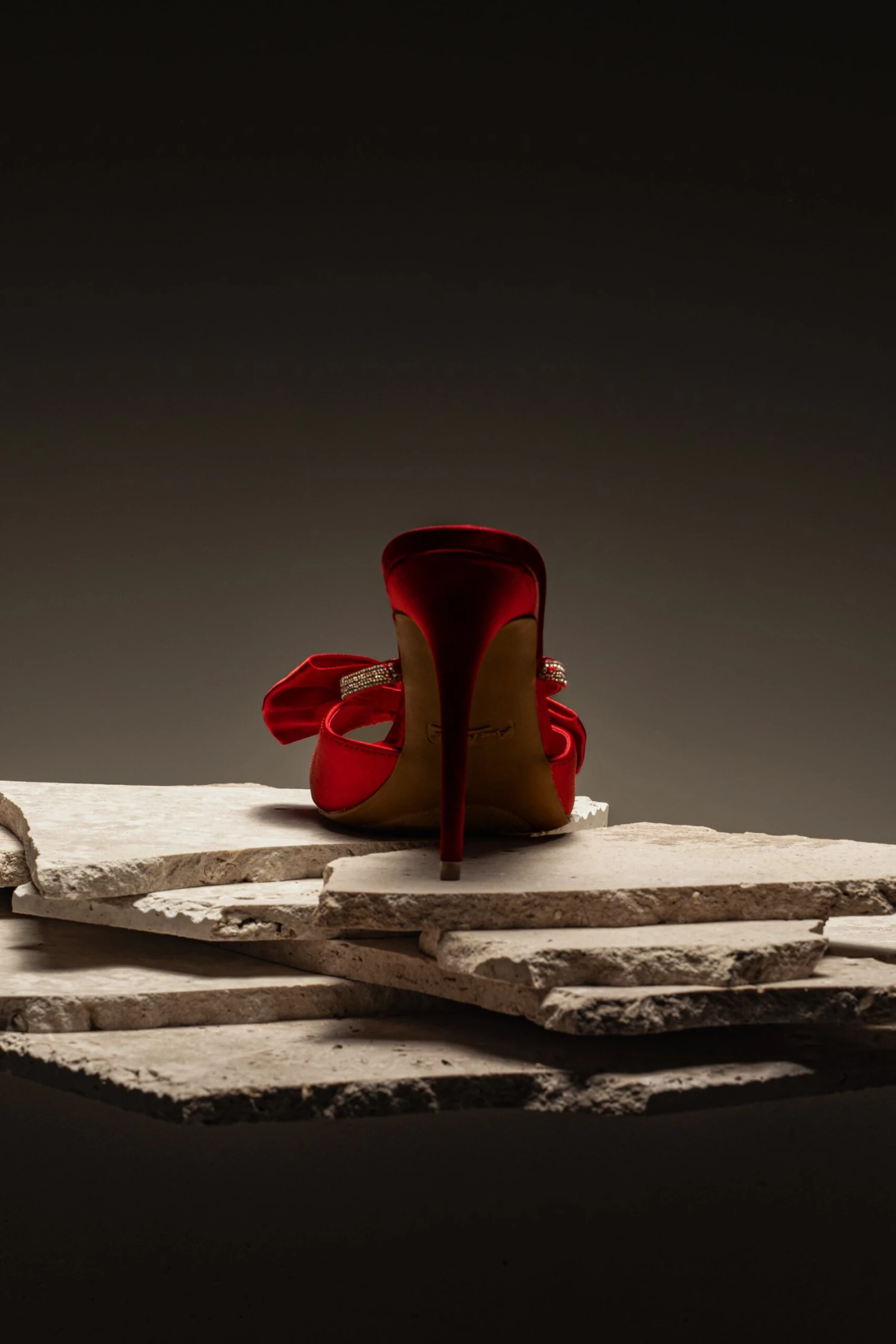 Red Glimmer Of Sparkle Rhinestone Heels - Image 7