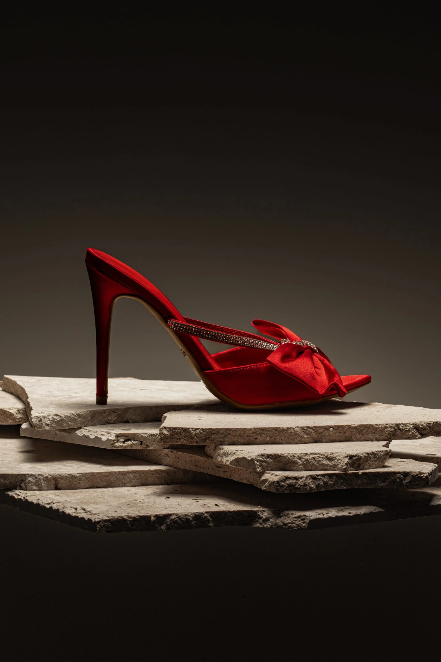 Red Glimmer Of Sparkle Rhinestone Heels - Image 6