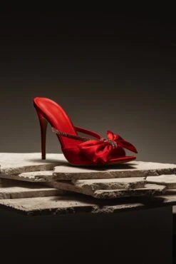 Red Glimmer Of Sparkle Rhinestone Heels