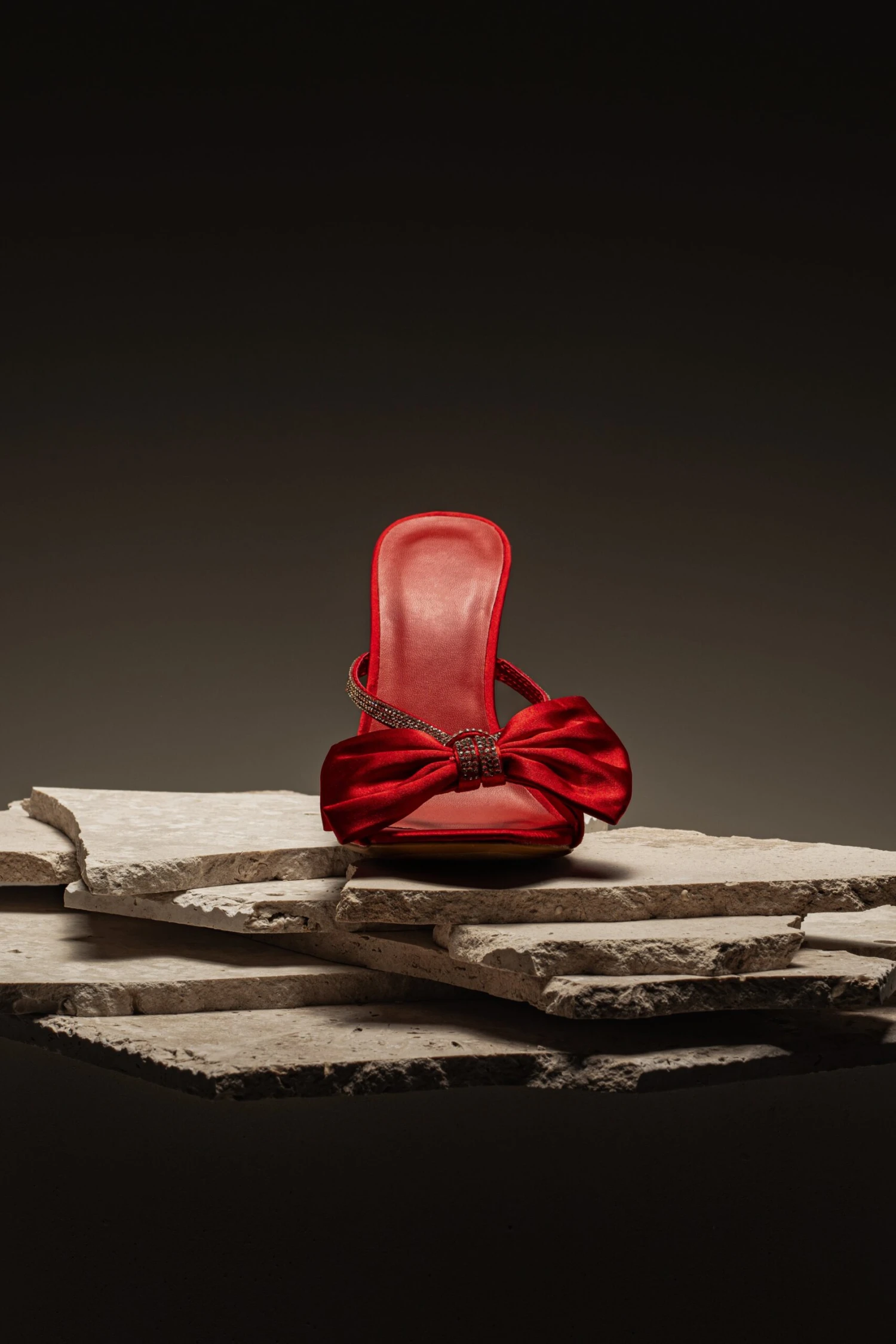 Red Glimmer Of Sparkle Rhinestone Heels - Image 3