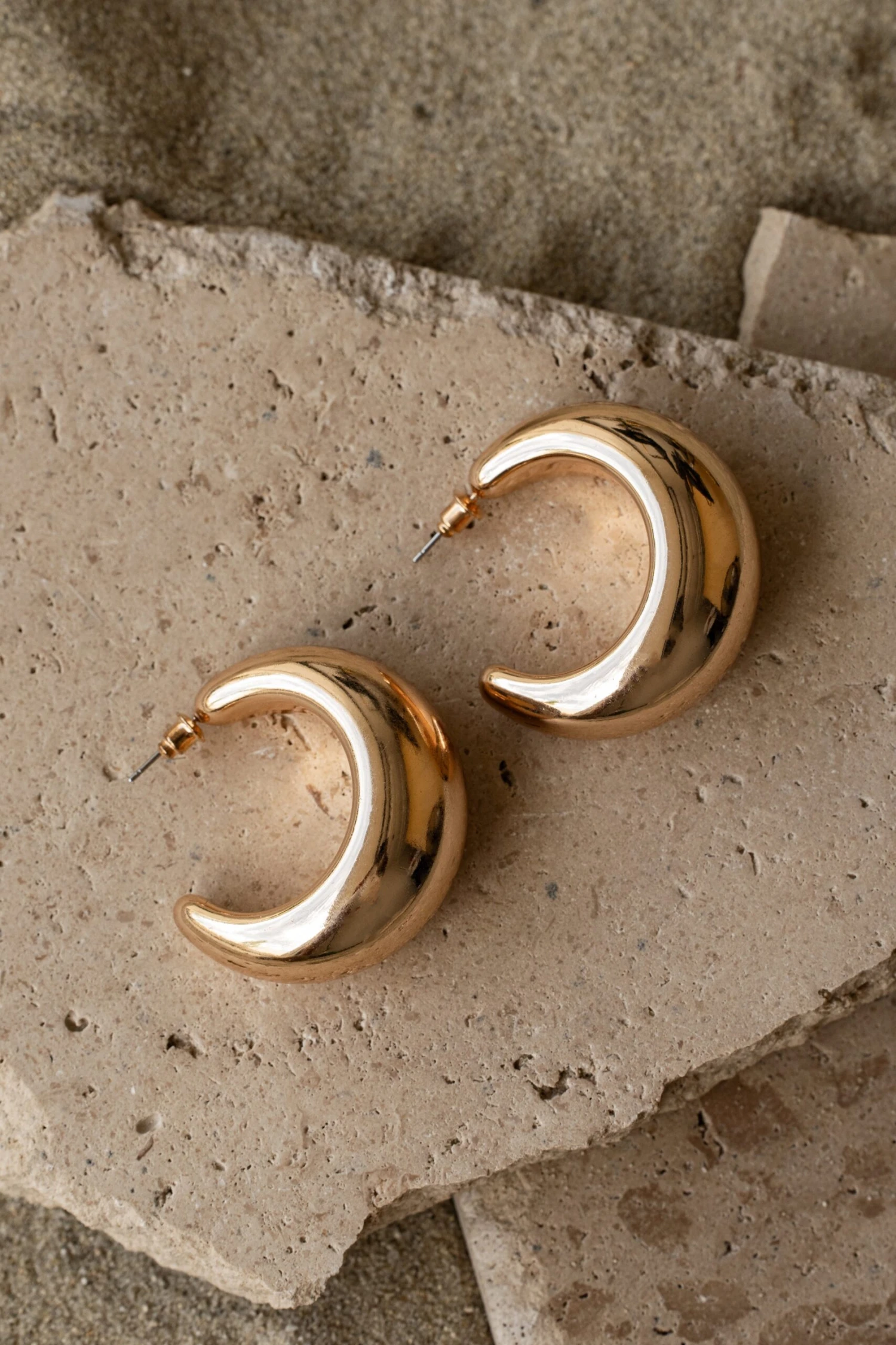 Gold Kylen Open Hoop Earrings - Image 2