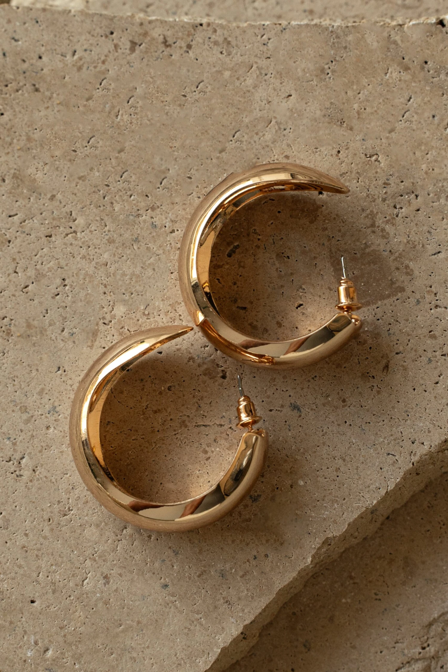 Gold Sheri Open Hoop Earrings - Image 2