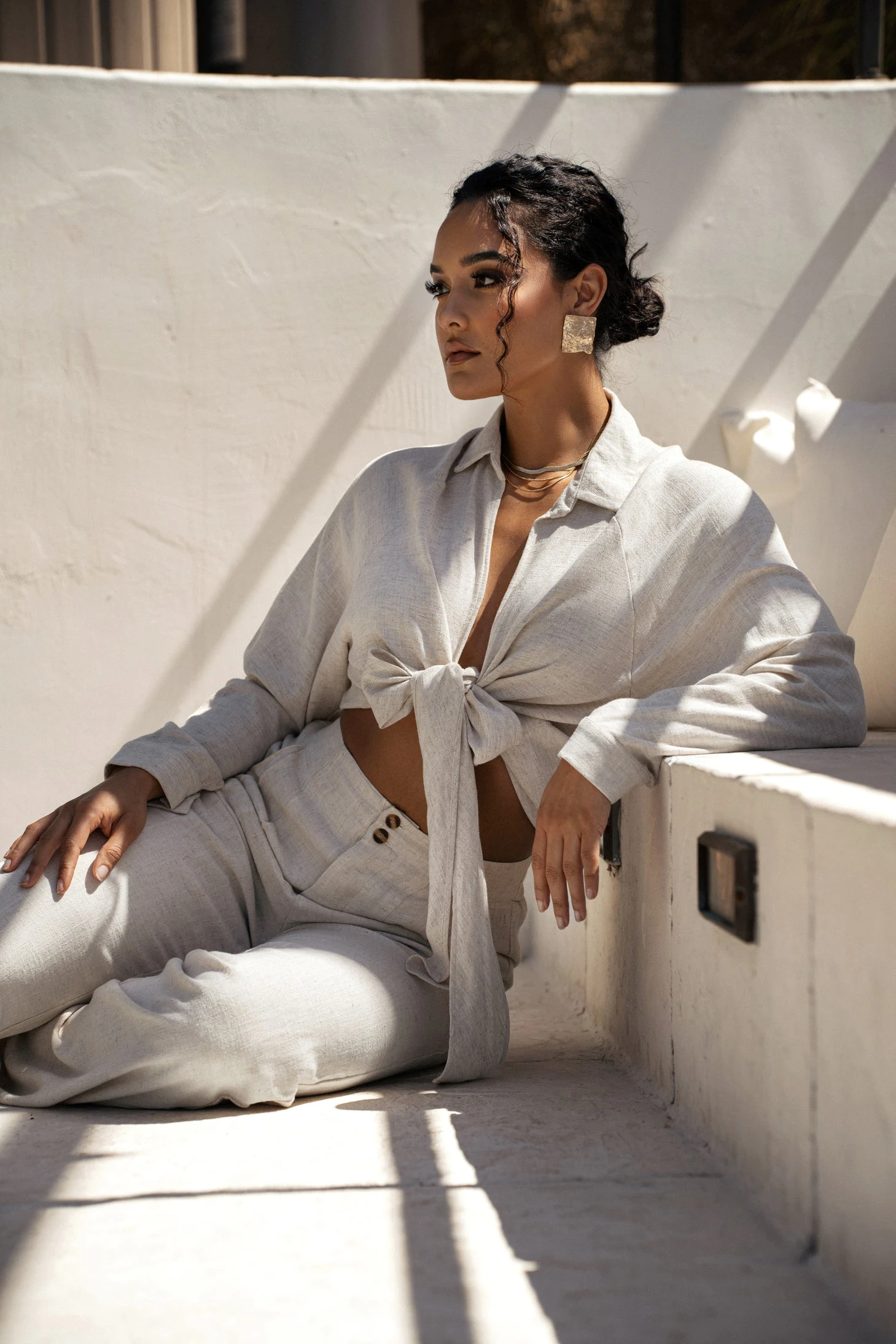 Stone Soho Front Tied Woven Top - Image 9