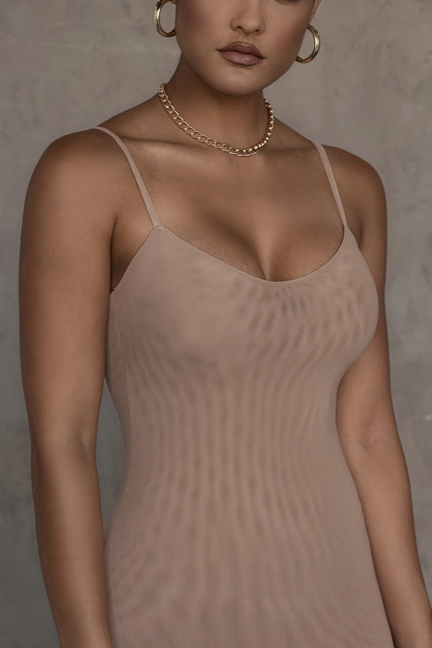 Beige Mesh Layering Mini Dress Undergarment - Image 10