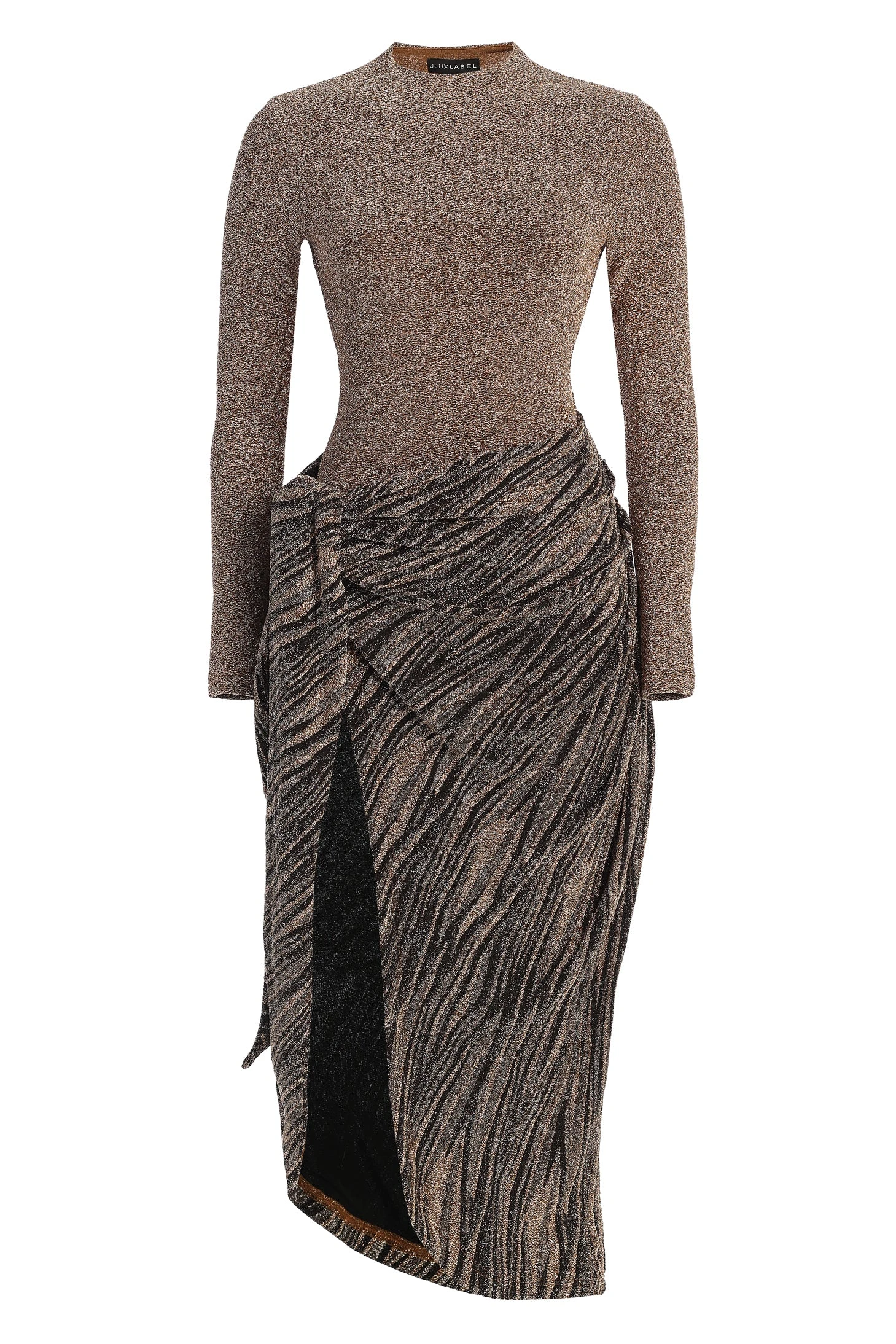 Gold/Black Untamed Slit Dress - Image 6