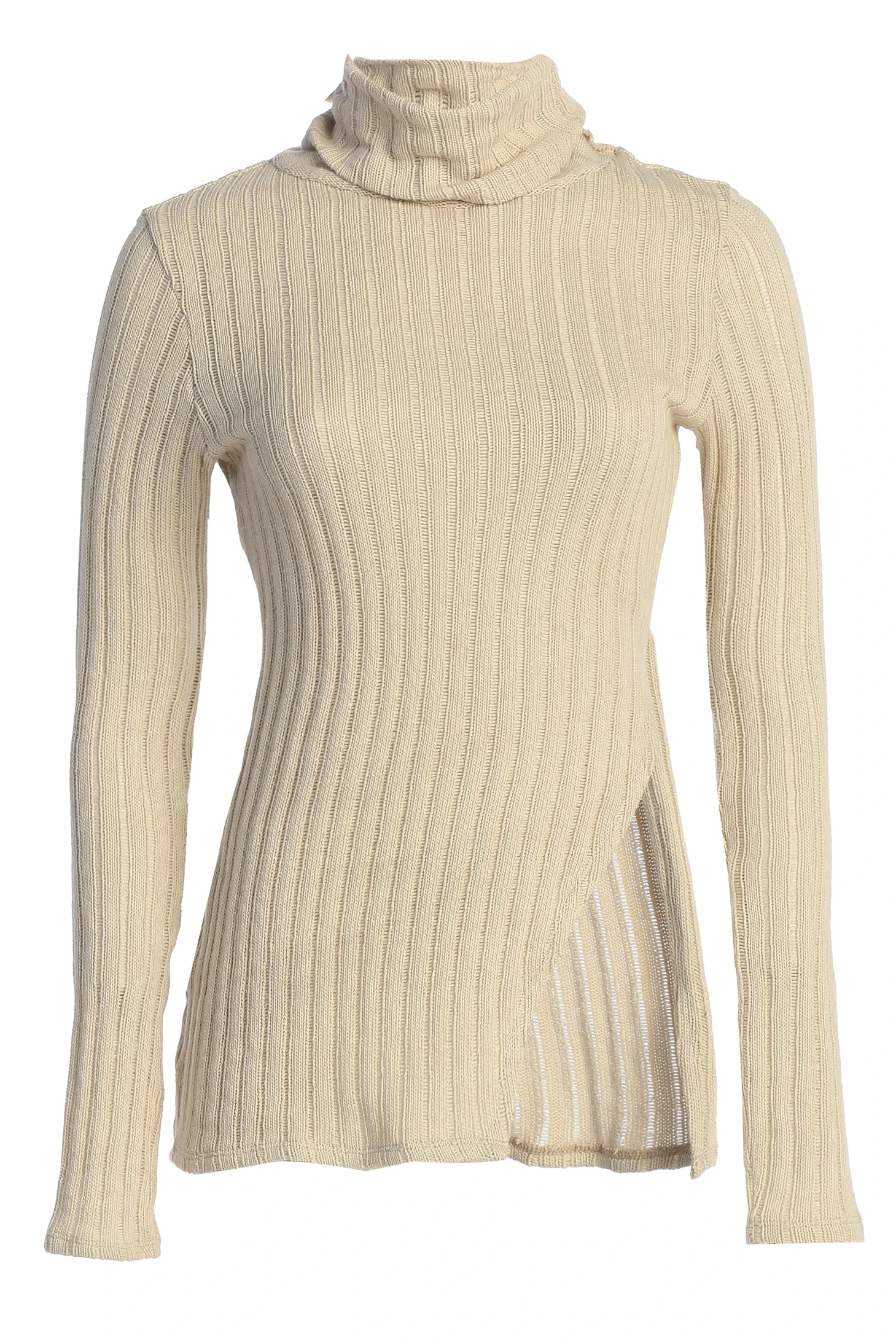 Natural One Call Away Ribbed Turtleneck Top - Image 6