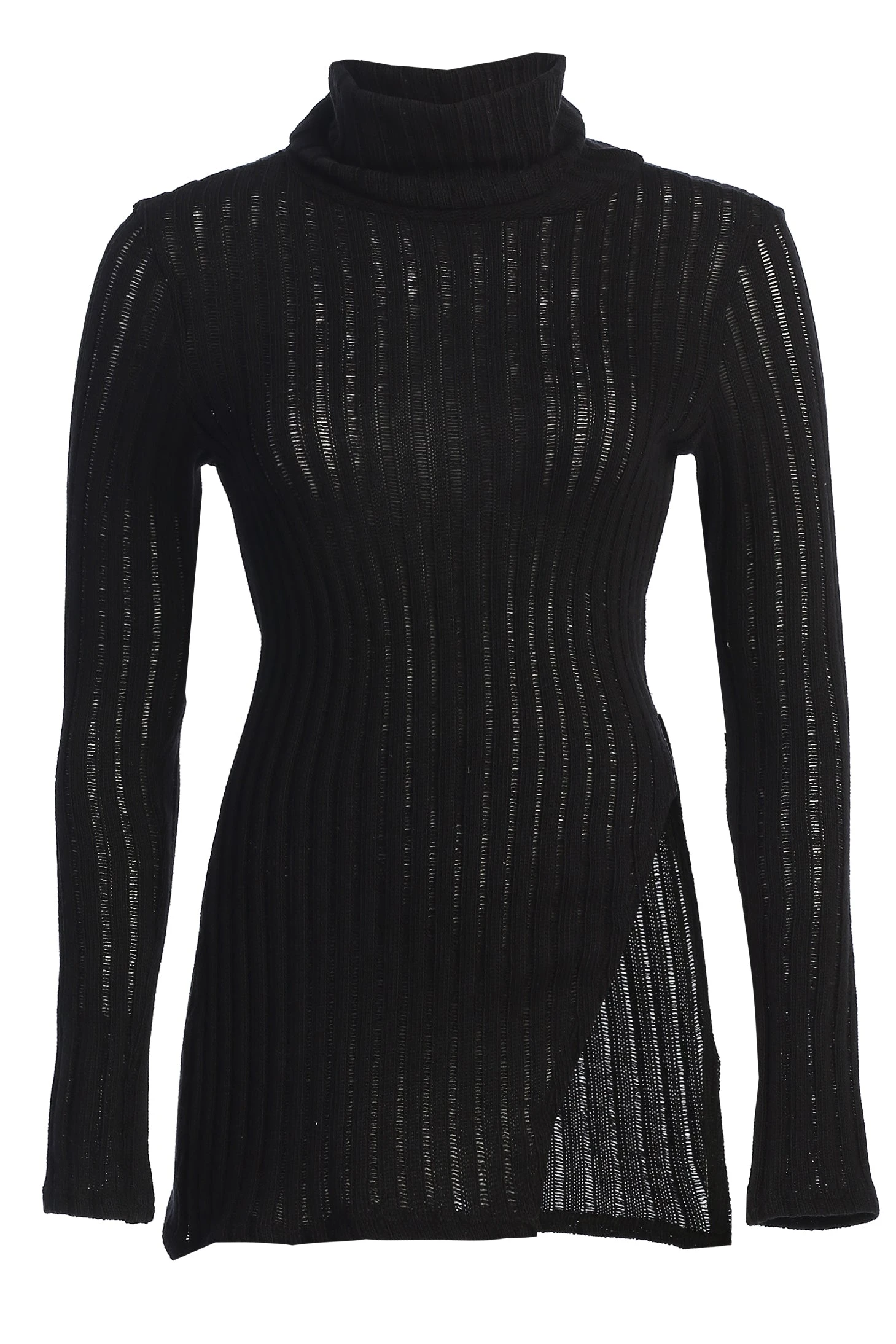 Black One Call Away Ribbed Turtleneck Top - Image 3