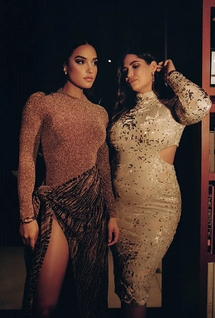 Gold/Black Untamed Slit Dress - Image 10