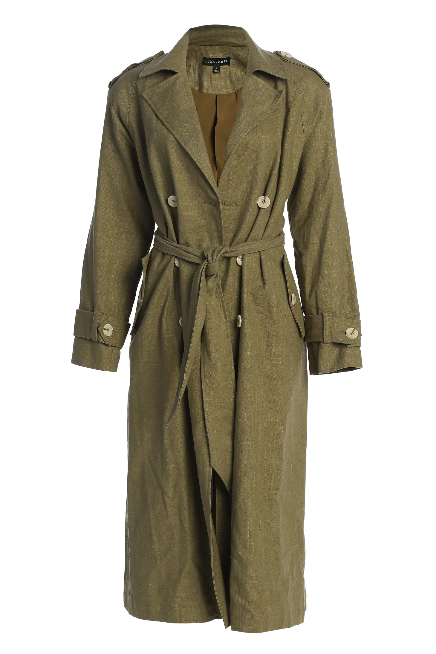 Olive One Step Closer Linen Coat - Image 3