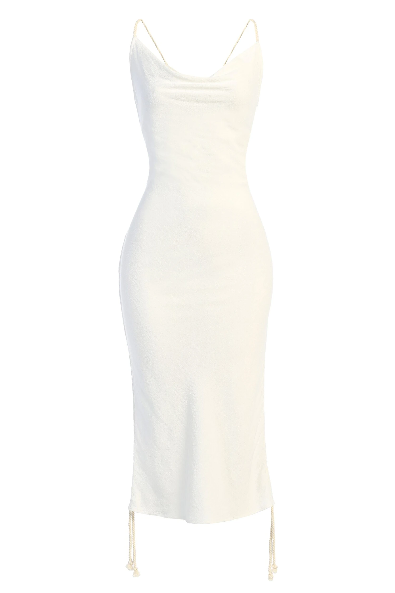 Ivory Bahari Ruched Linen Dress - Image 12