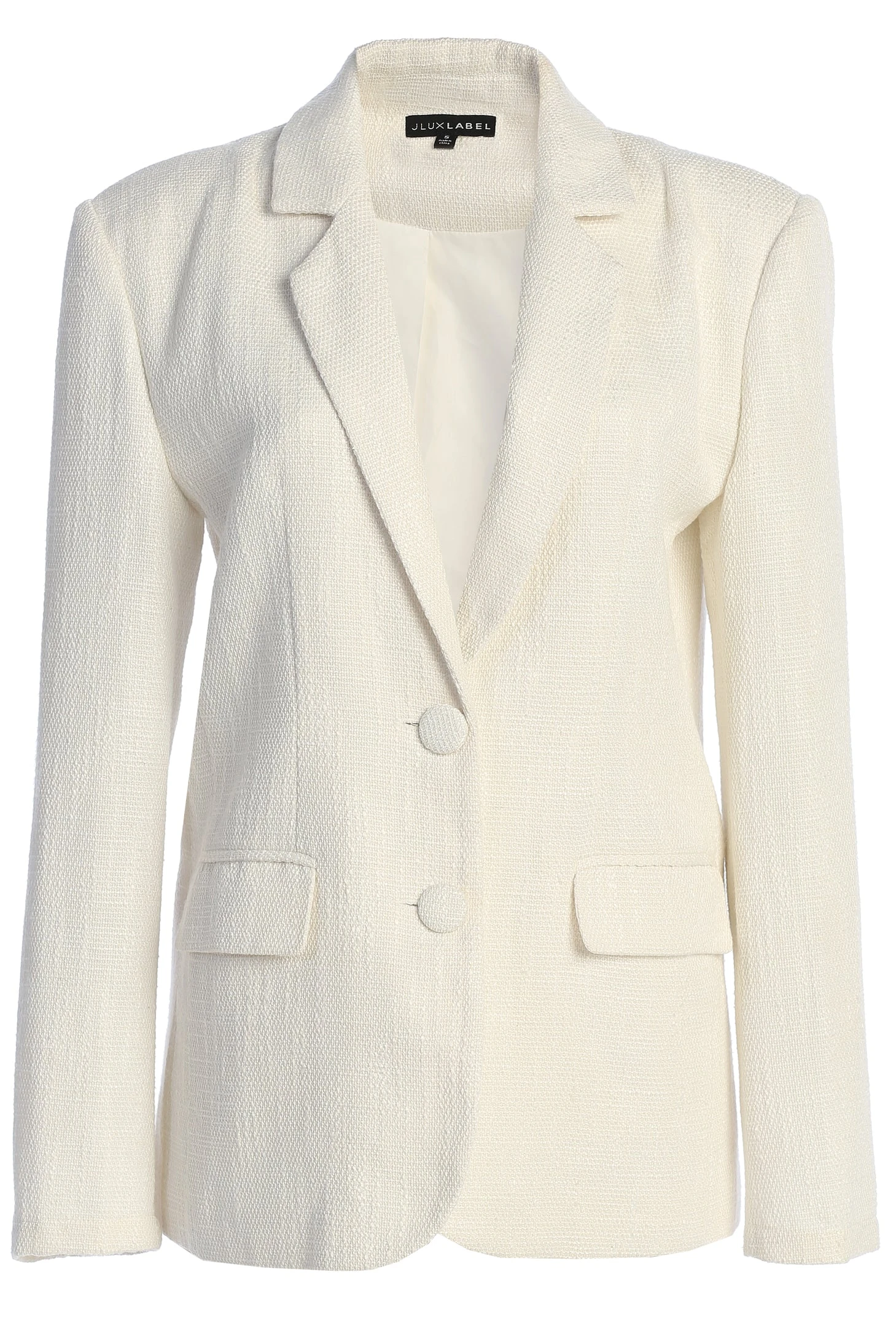 White Cyra Tailored Linen Blazer - Image 2