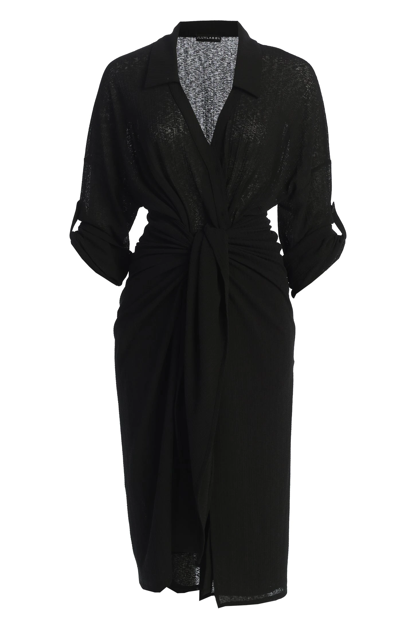 Black Sunlight Crinkled Mesh Skirt Set - Image 2