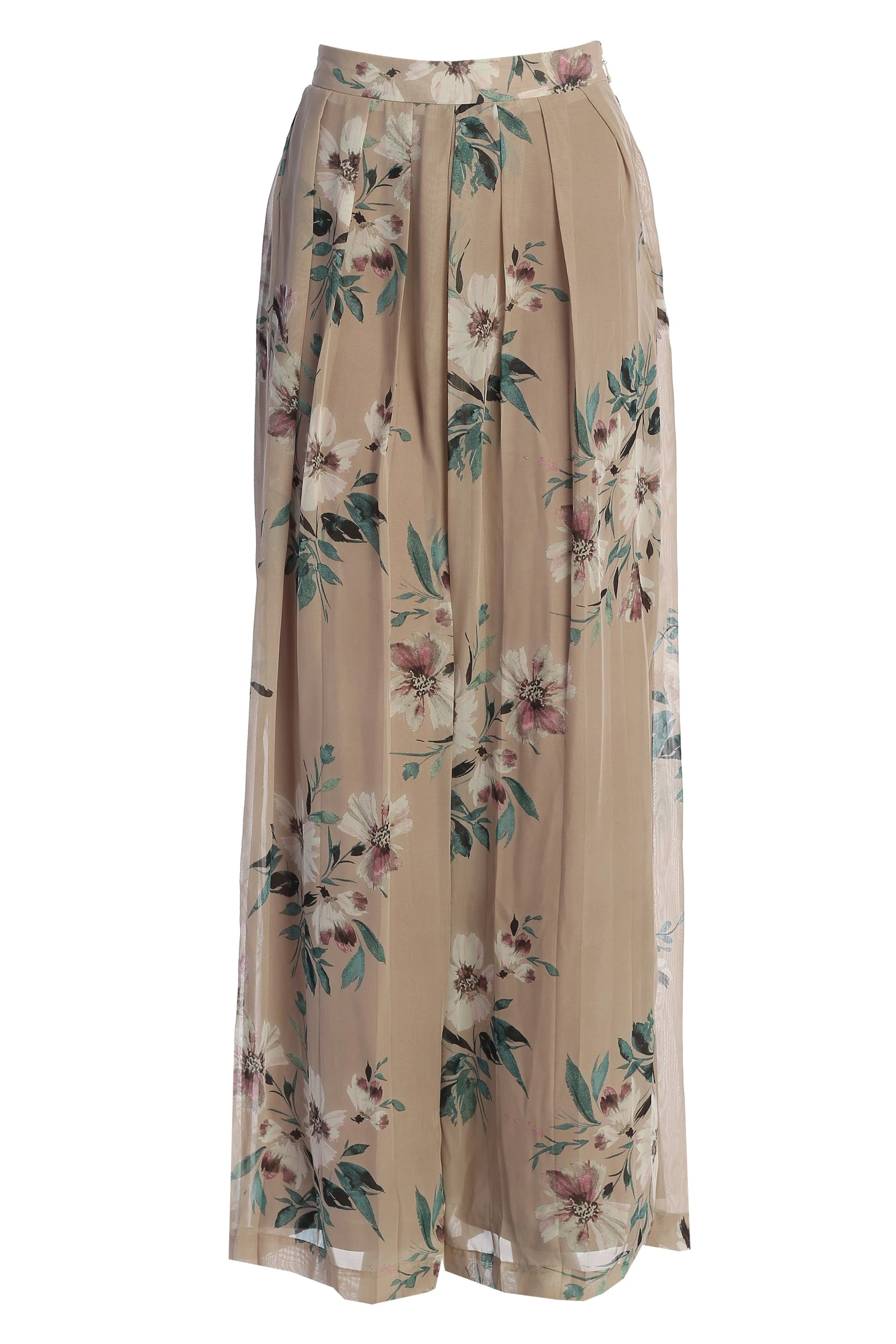 Purple Floral Josette Wide-Leg Pleated Pants - Image 2