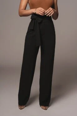 Black Safiya Wide Leg Pants