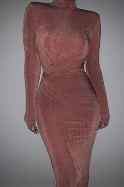 Mauve Kara Mock Neck Dress