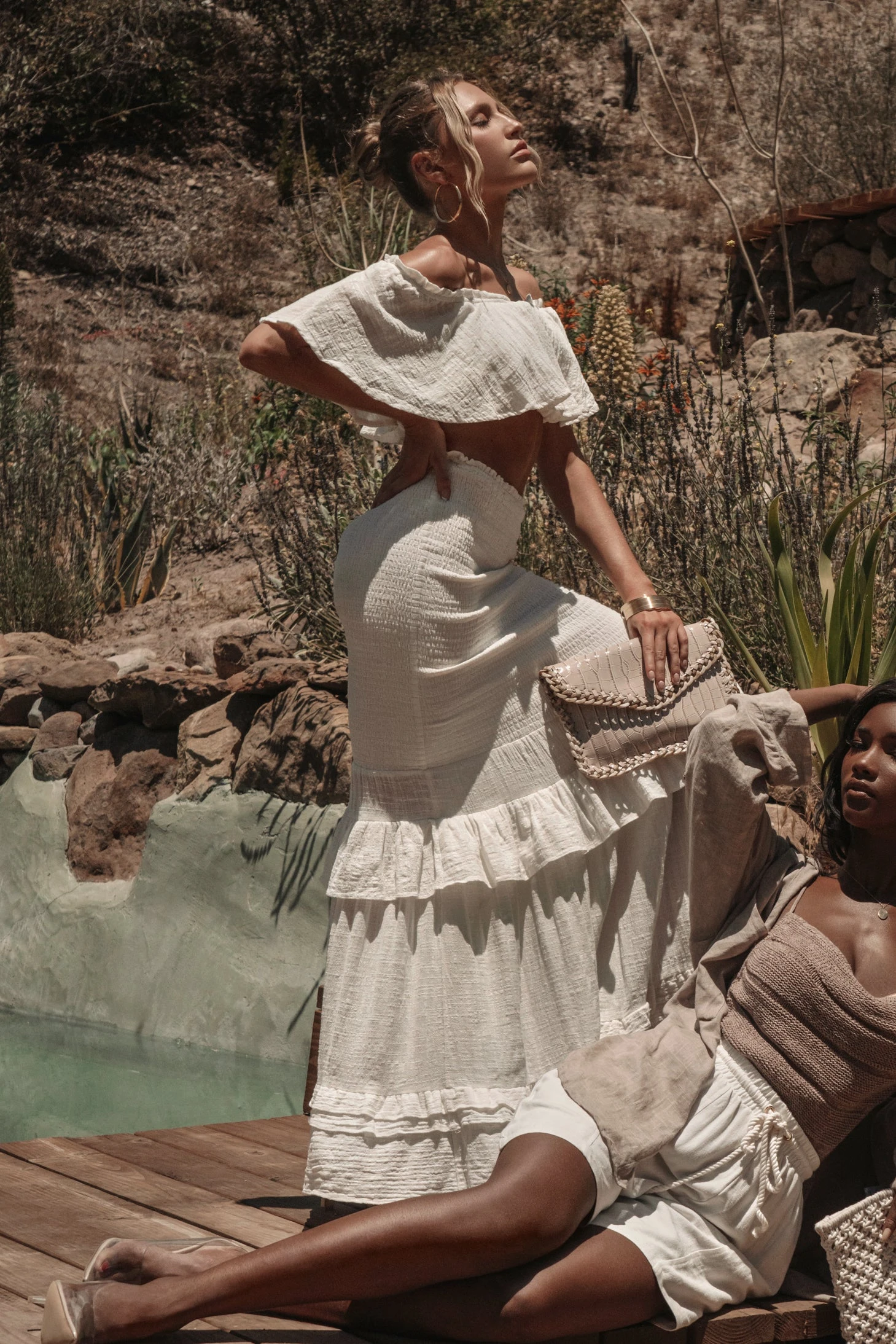 White Sienna Ruffled Skirt Set - Image 7