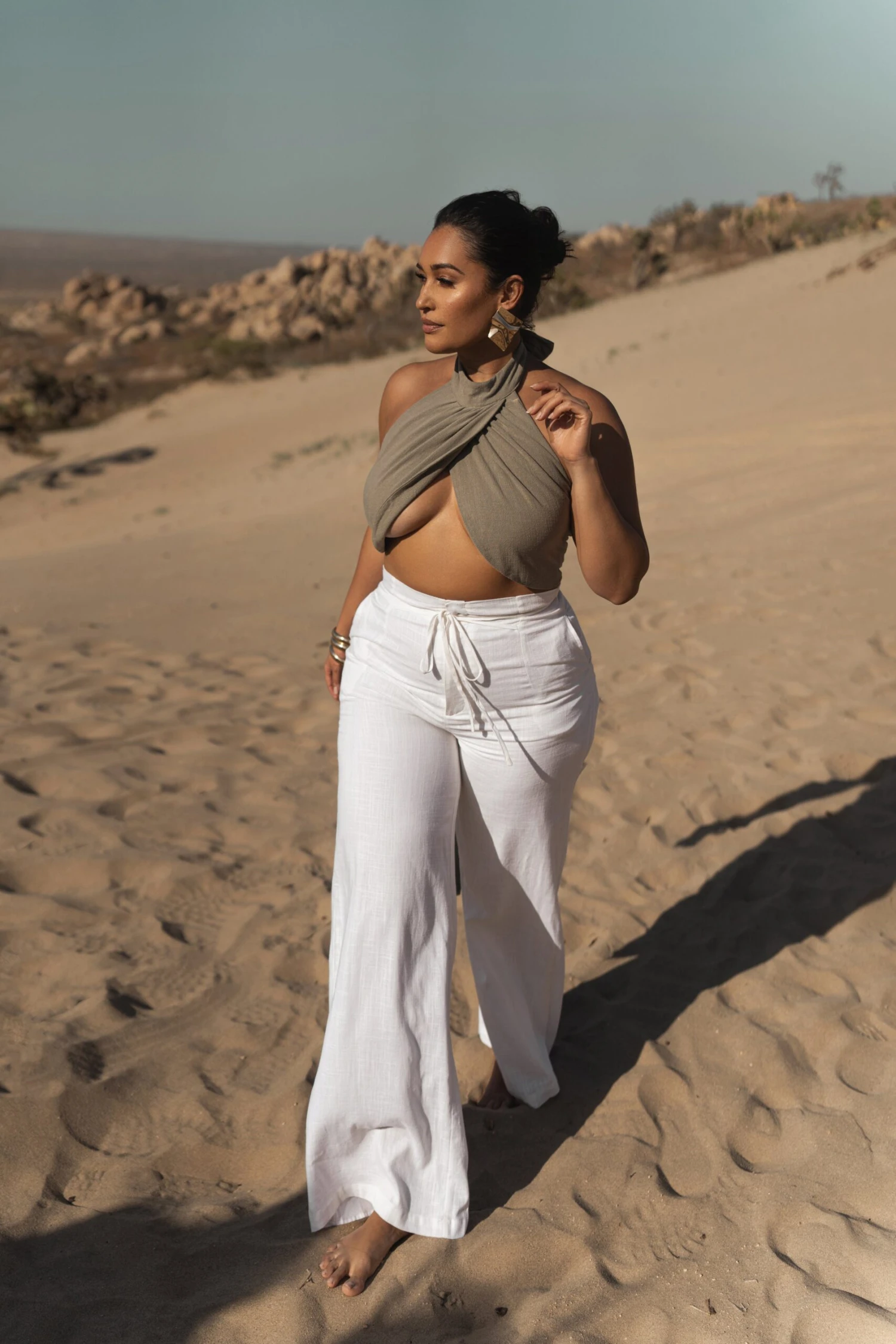 Light Olive No Promises Halter Top - Image 5