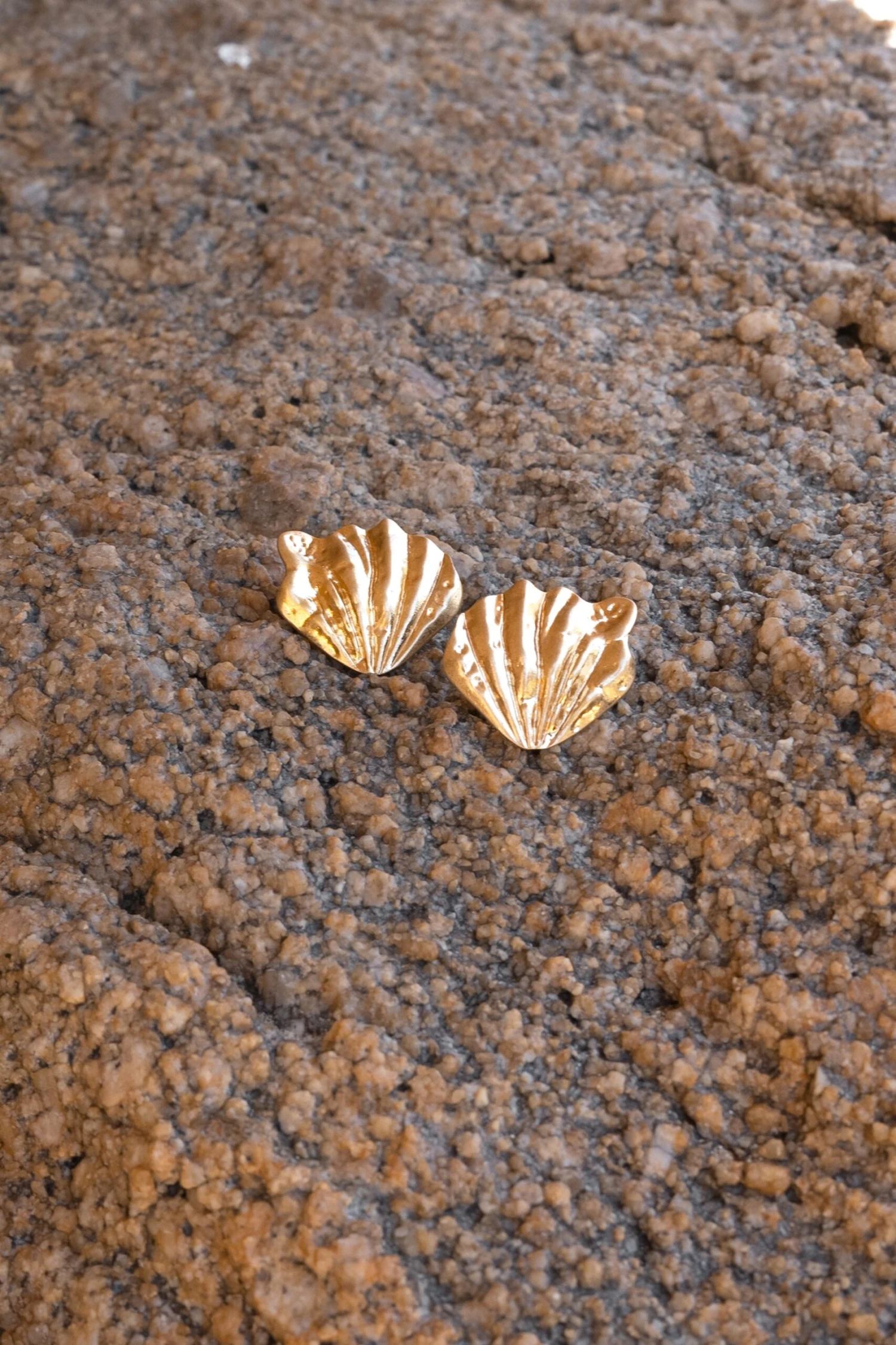 Gold Brea Texture Earrings