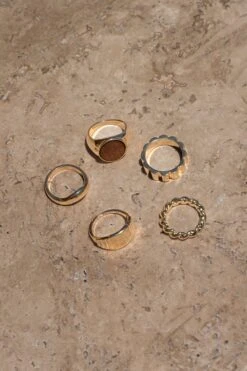Gold Christa 5-Piece Ring Set