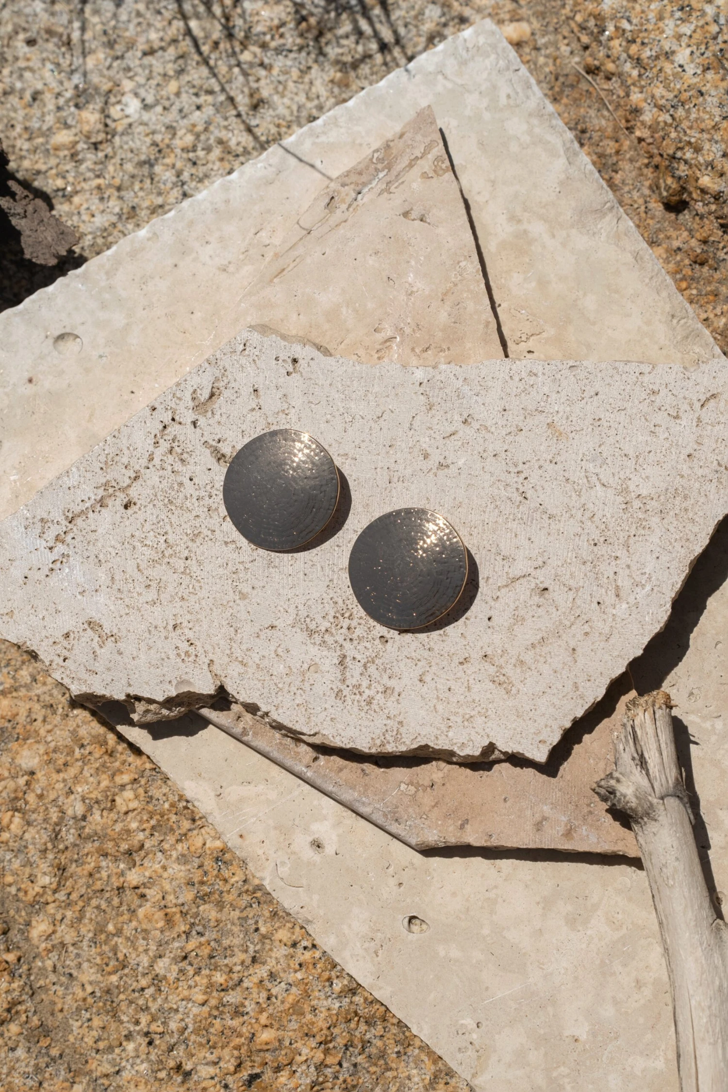 Gold Avani Textured Earrings