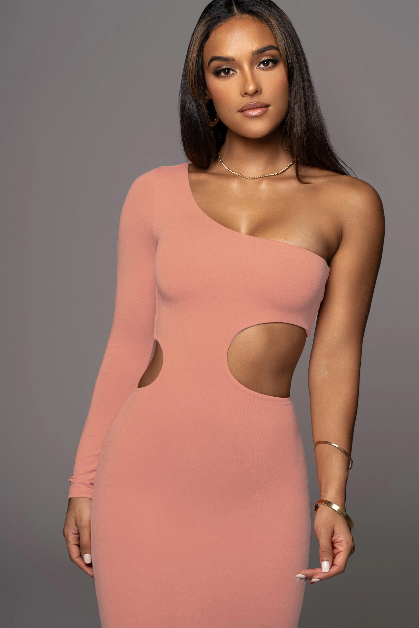 Peach Yours Truly Midi Dress - Image 2