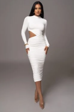 Ivory Clear Skies Mock Neck Dress