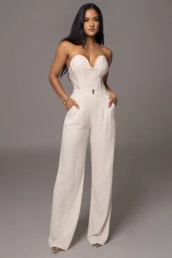 Beige Thea Linen Pants