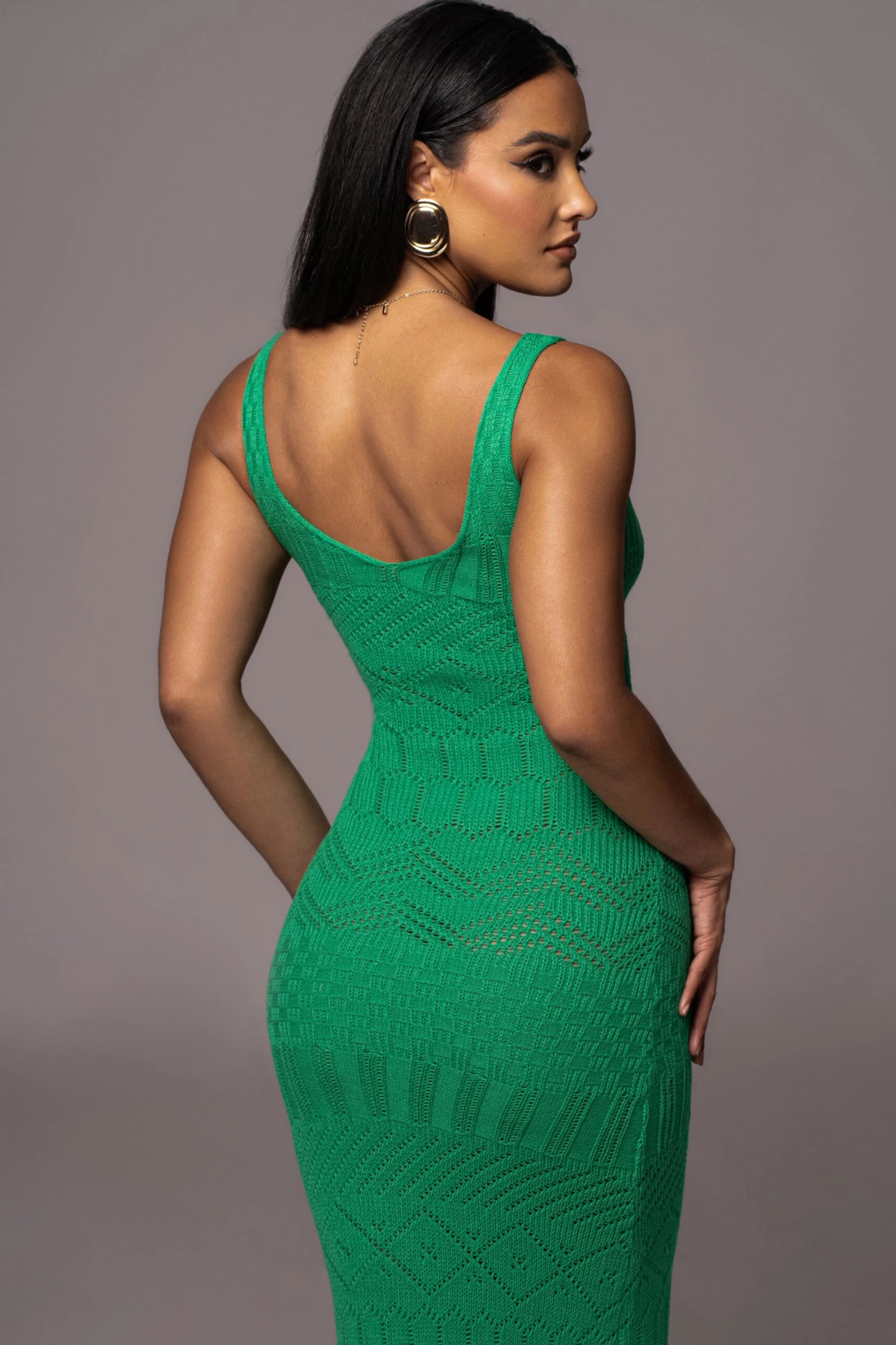 Green Ballari Crochet Knit Maxi Dress - Image 10