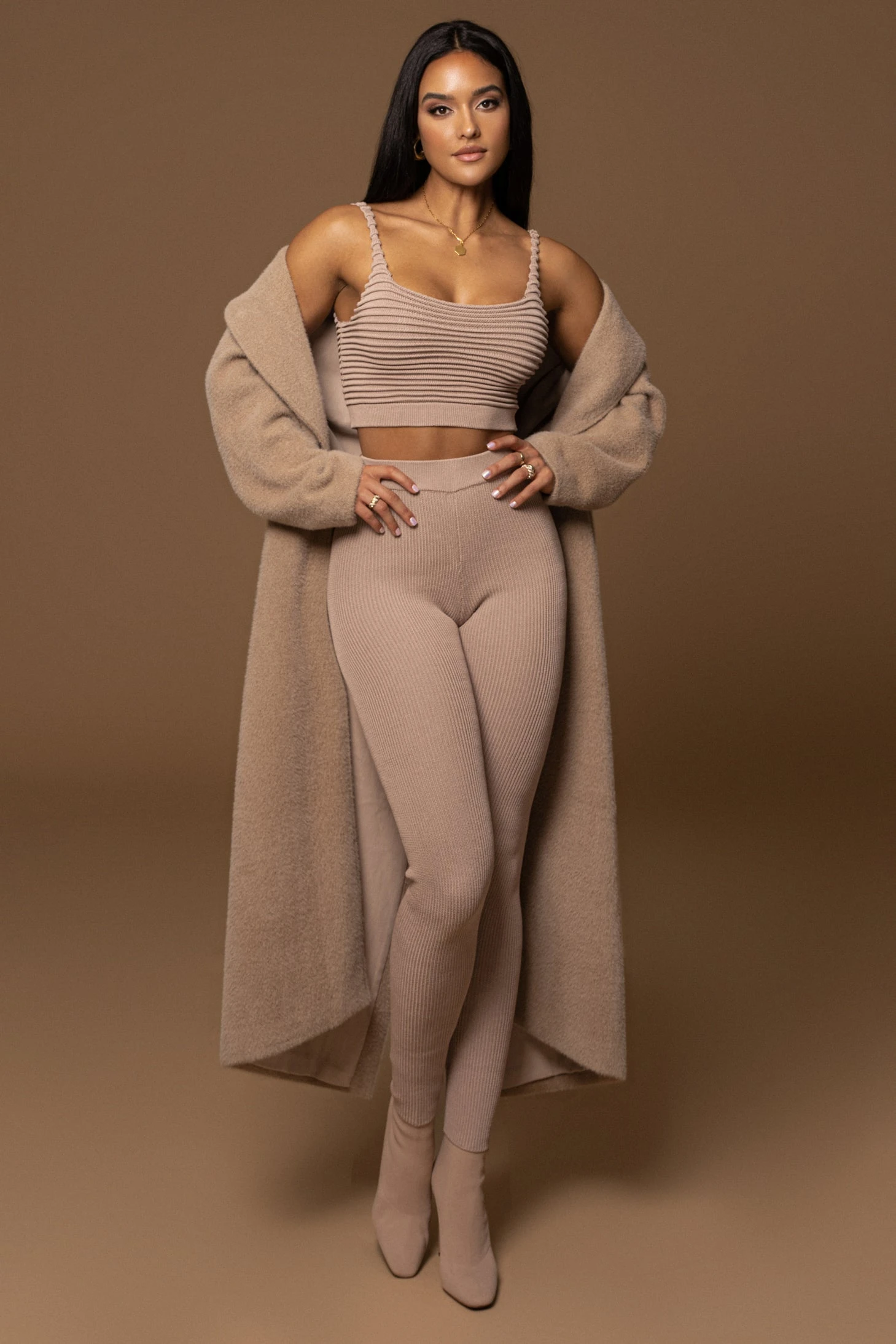 Sand Chelsie Longline Coat - Image 10