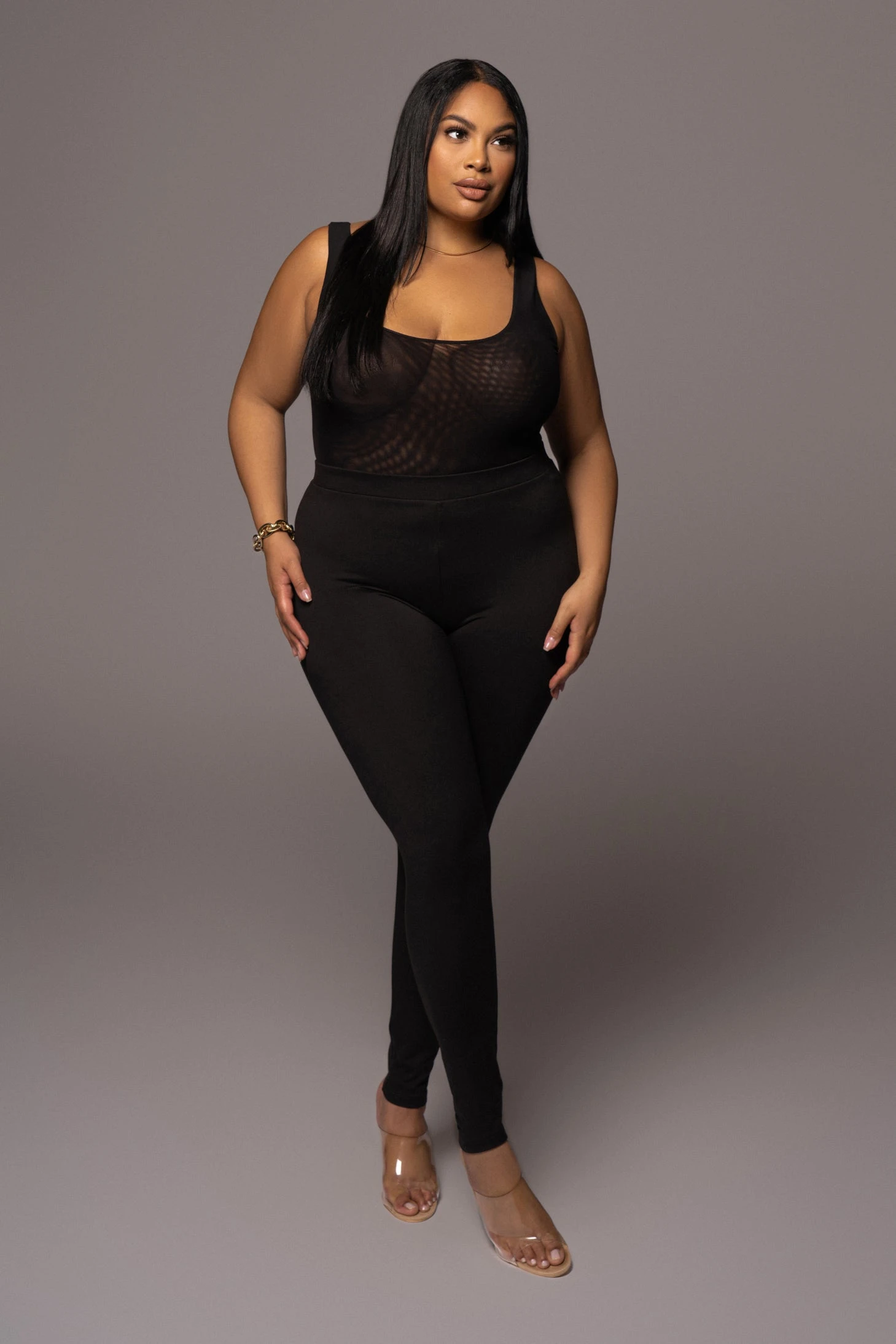 Noir Mesh Essentials Tank Bodysuit Undergarment - Image 11
