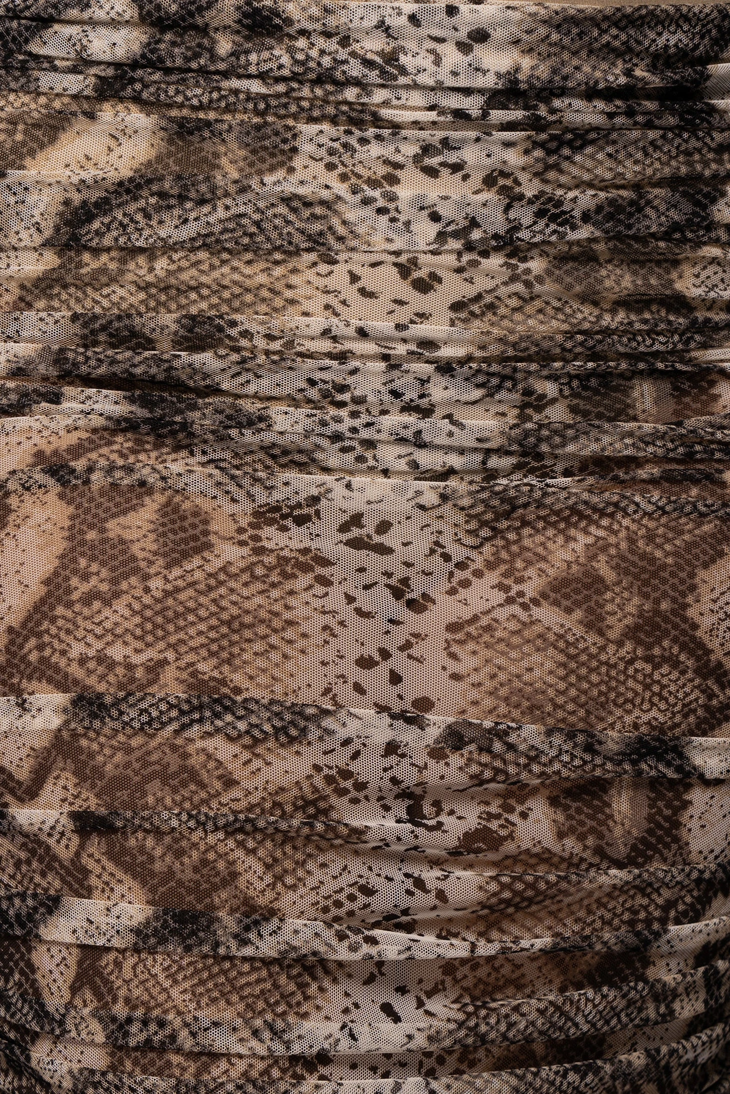 Snakeskin Poppy Ruched Mesh Skirt - Image 7