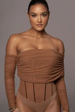 Pecan Sheer Perfection Bodysuit