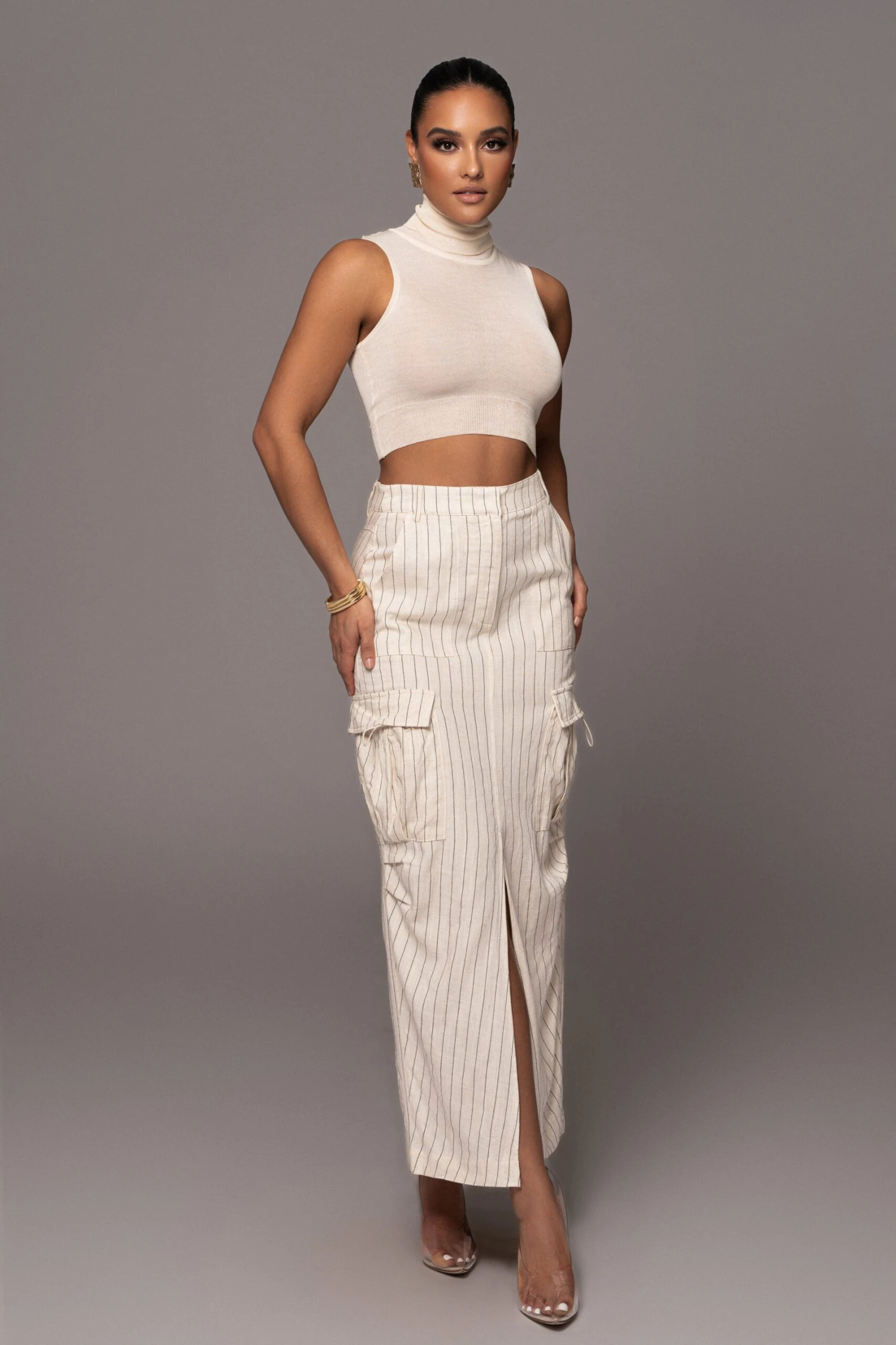 Ivory Barely There Turtleneck Top - Image 2