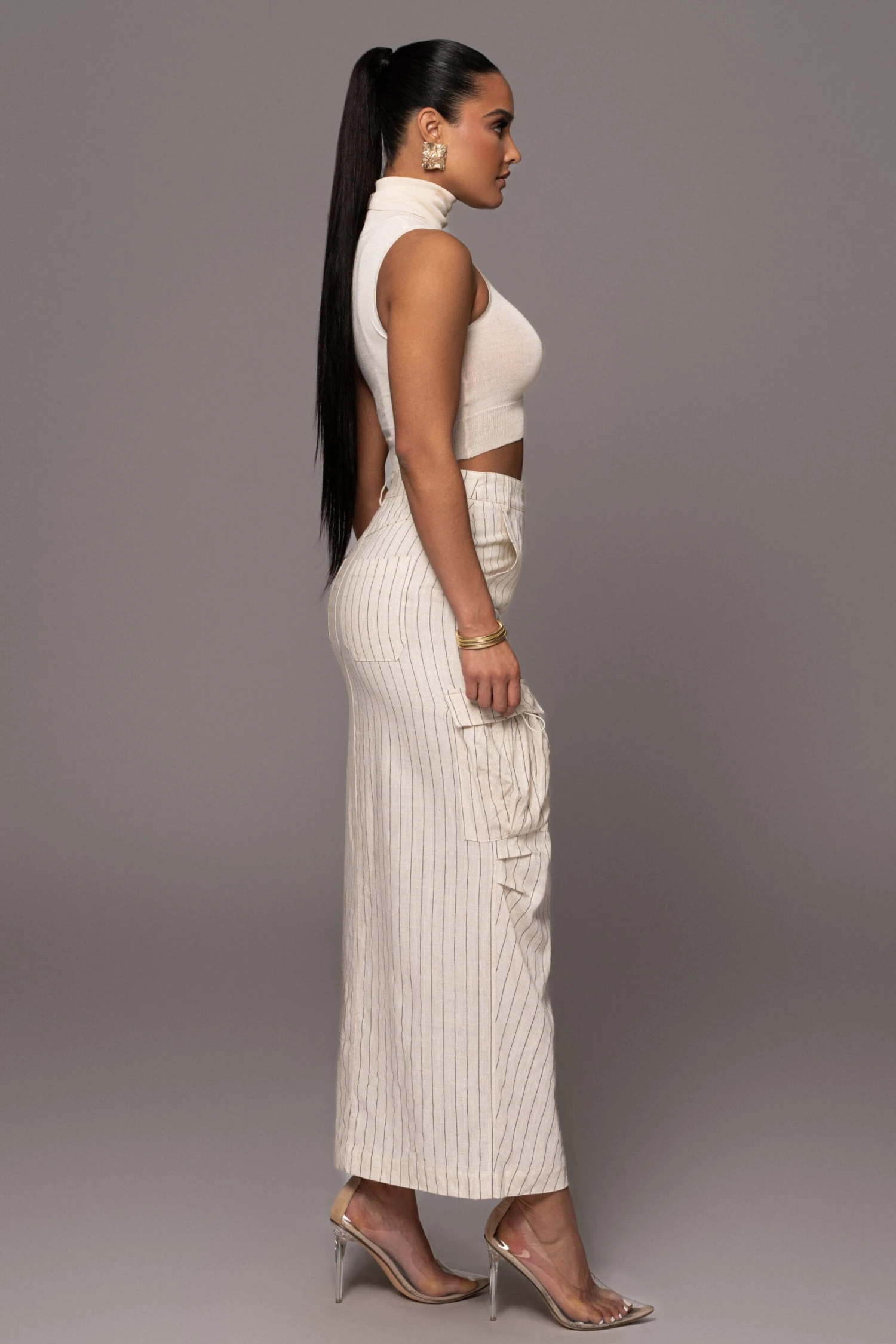 Ivory Barely There Turtleneck Top - Image 6