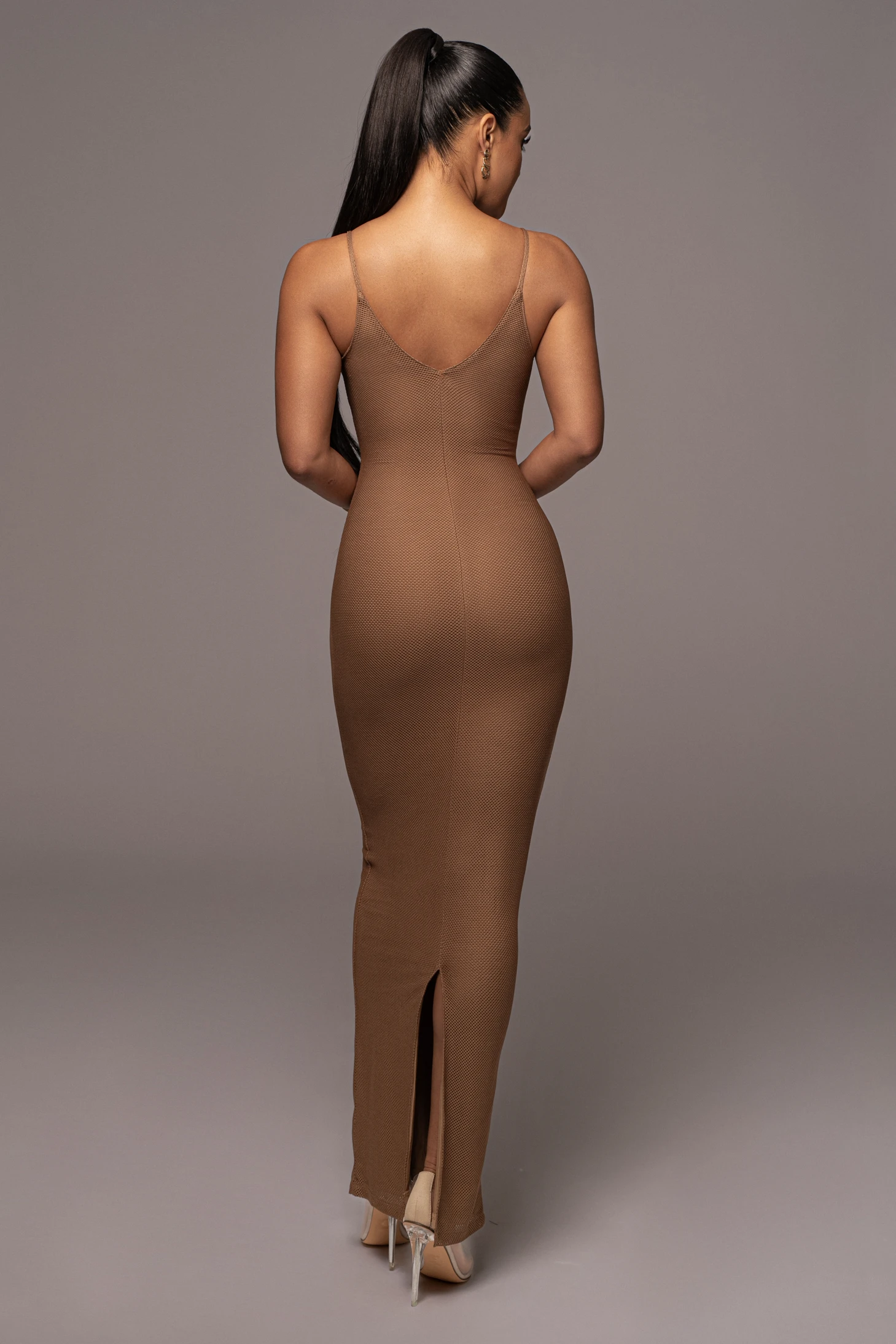 Tan Elba Knit Maxi Dress - Image 6