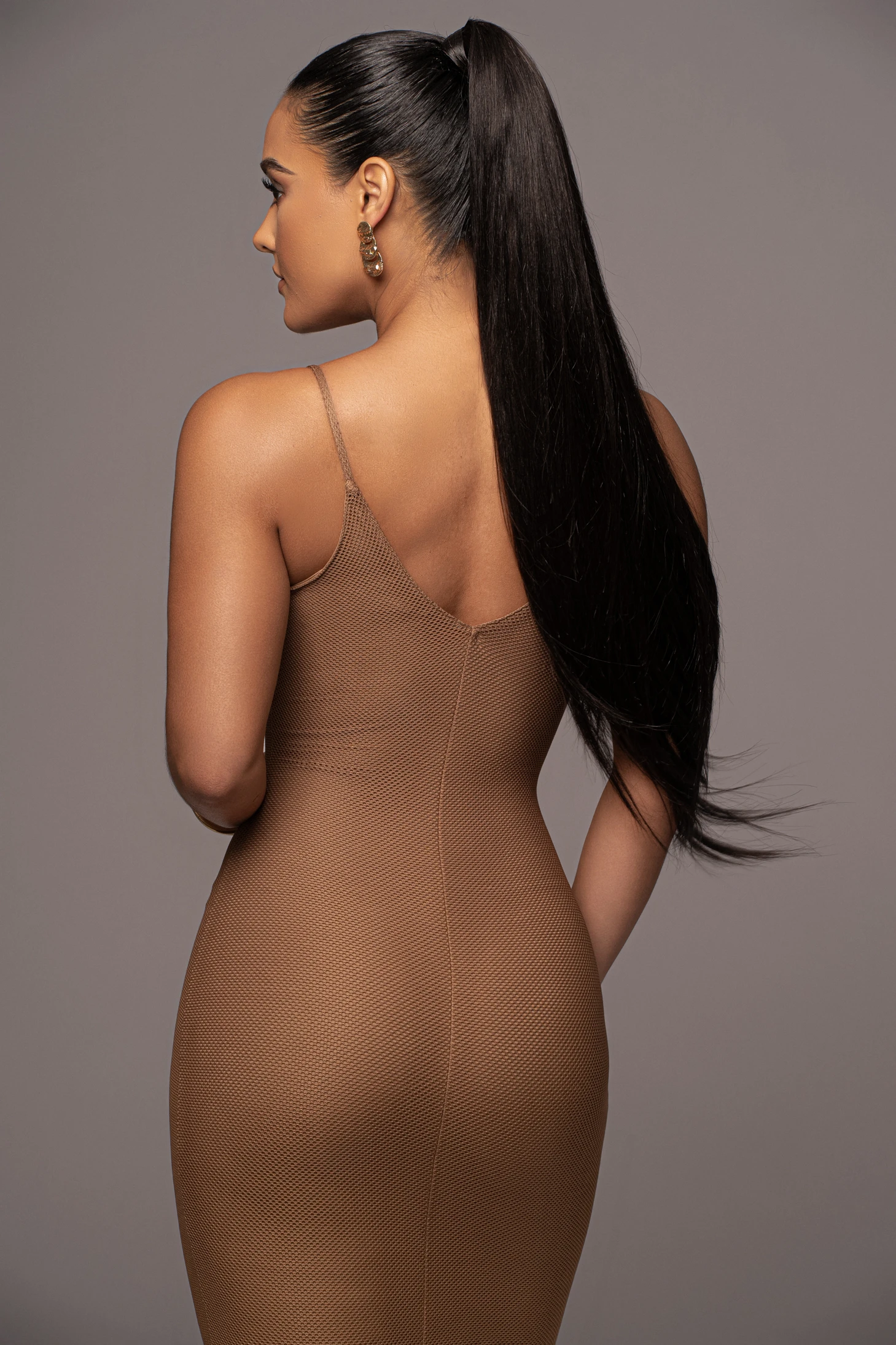 Tan Elba Knit Maxi Dress - Image 5