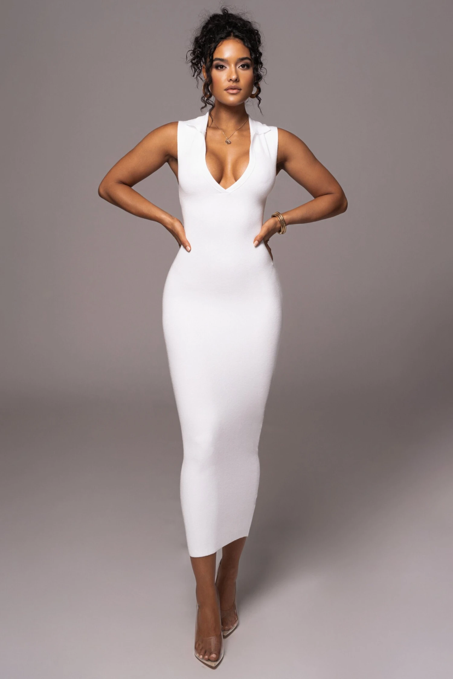 White Never Better Midi Dress - Image 6