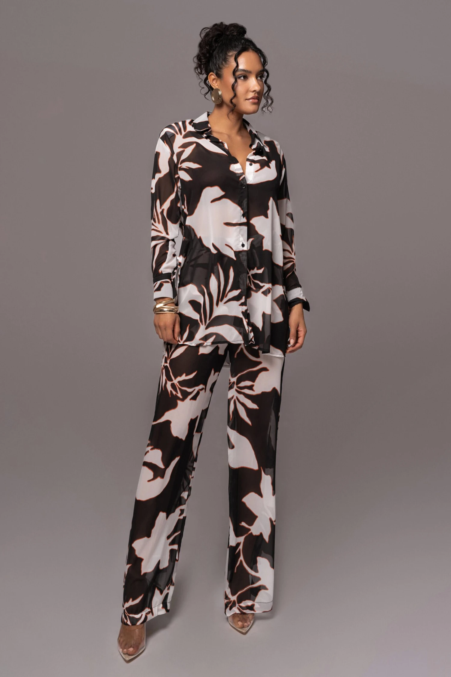 Ivory Floral Stay For A While Printed Trousers - Image 5
