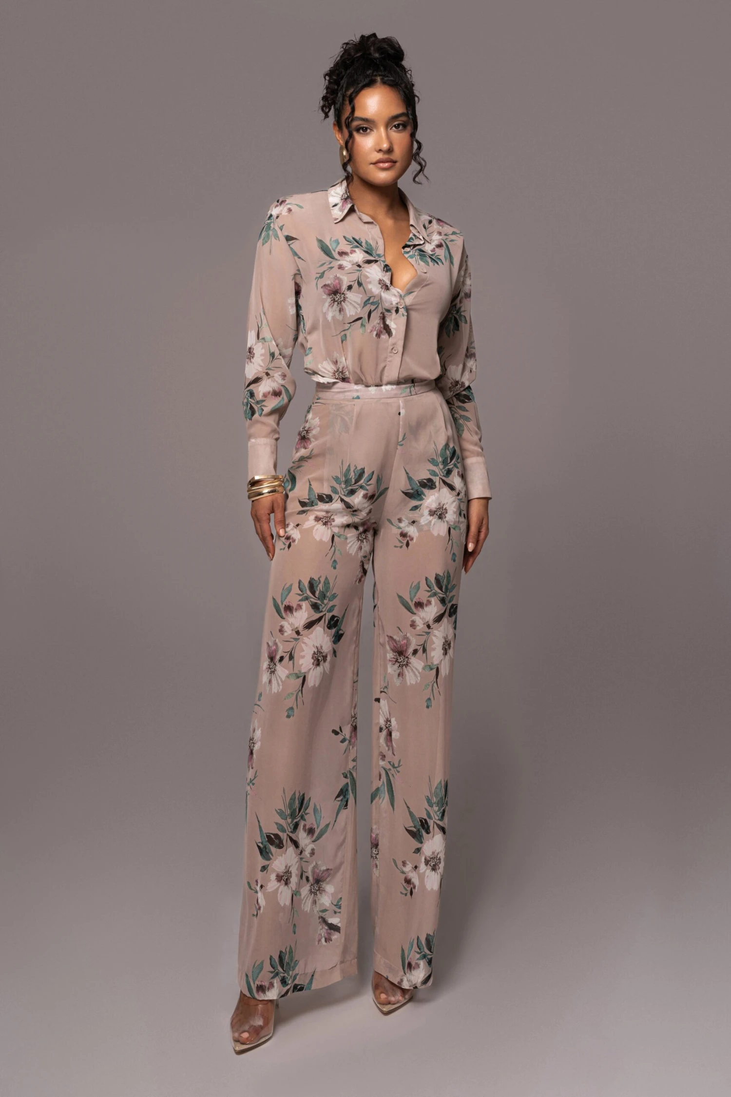 Purple Floral Stay For A While Printed Trousers - Image 3