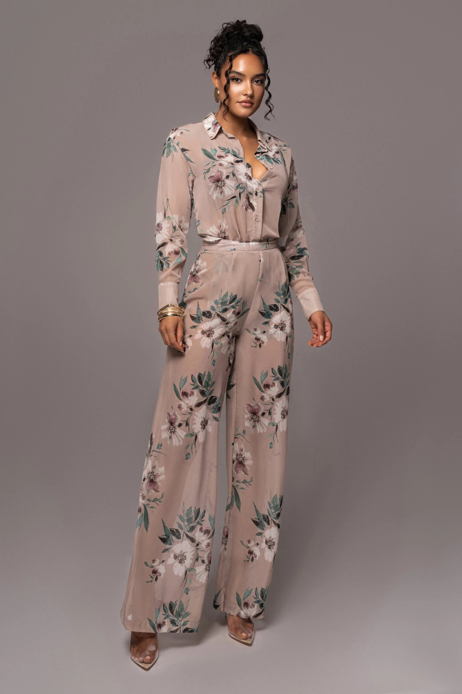 Purple Floral Stay For A While Printed Trousers - Image 2