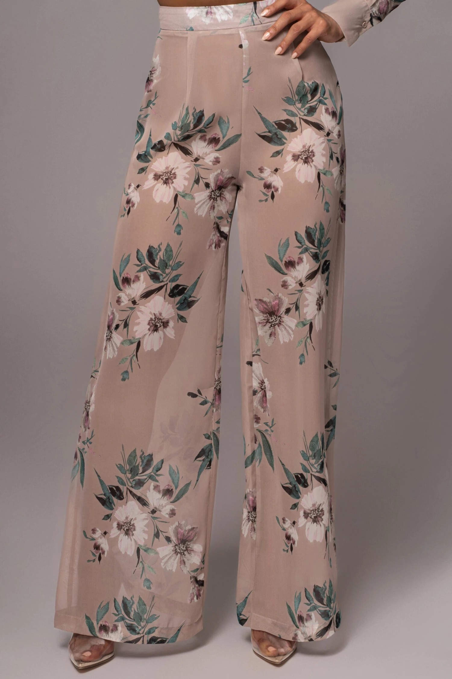 Purple Floral Stay For A While Printed Trousers