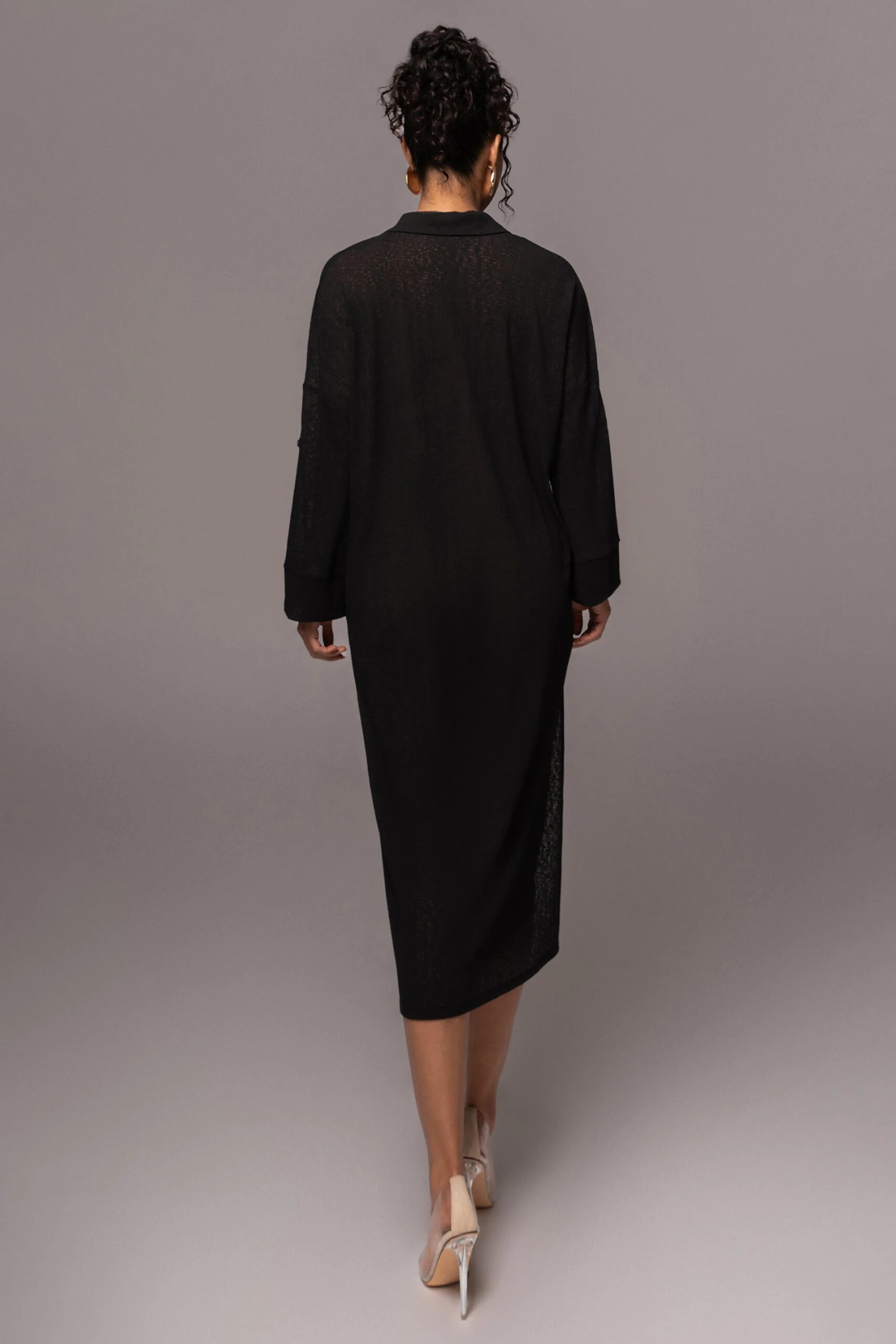 Black Sunlight Crinkled Mesh Skirt Set - Image 6