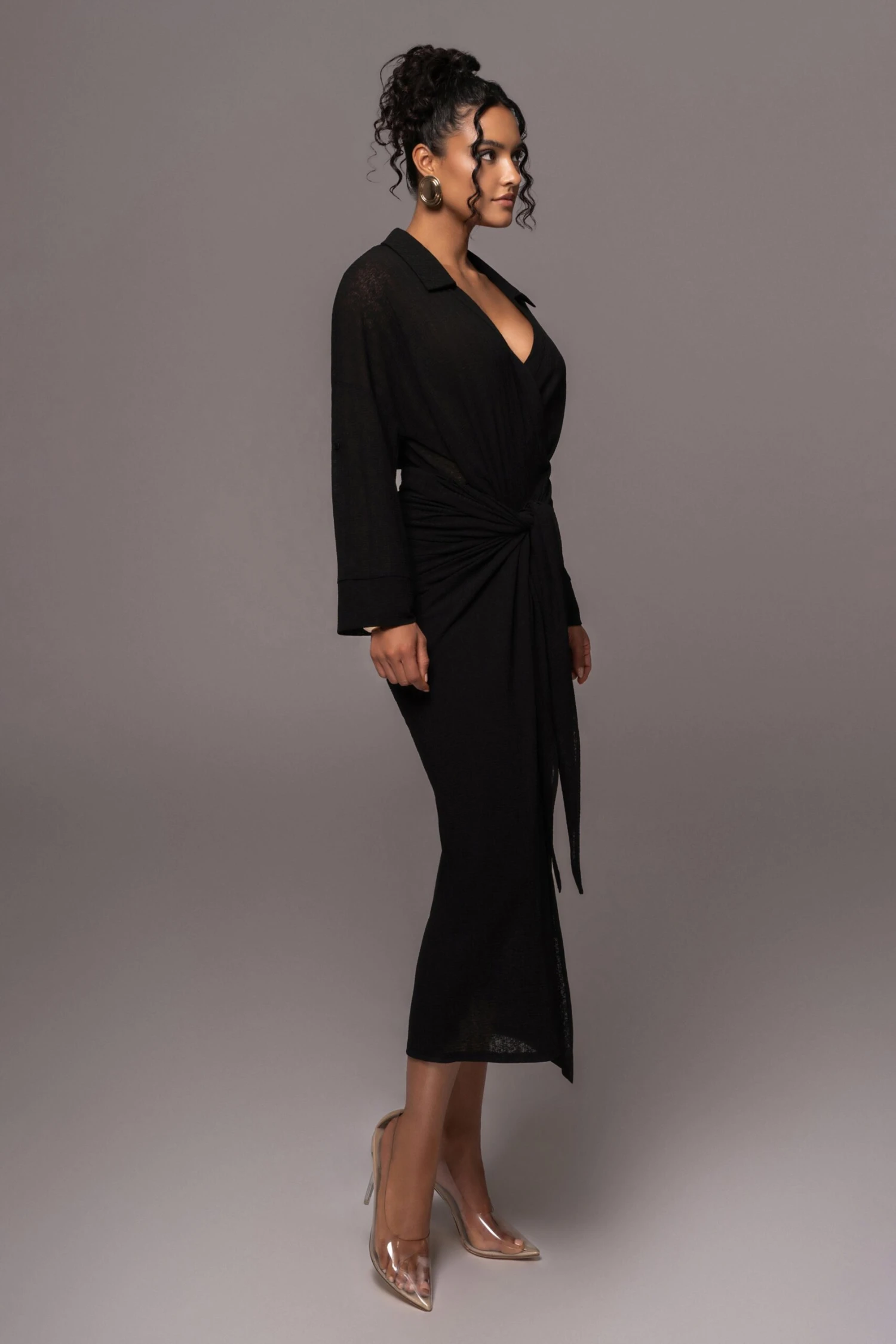 Black Sunlight Crinkled Mesh Skirt Set - Image 5