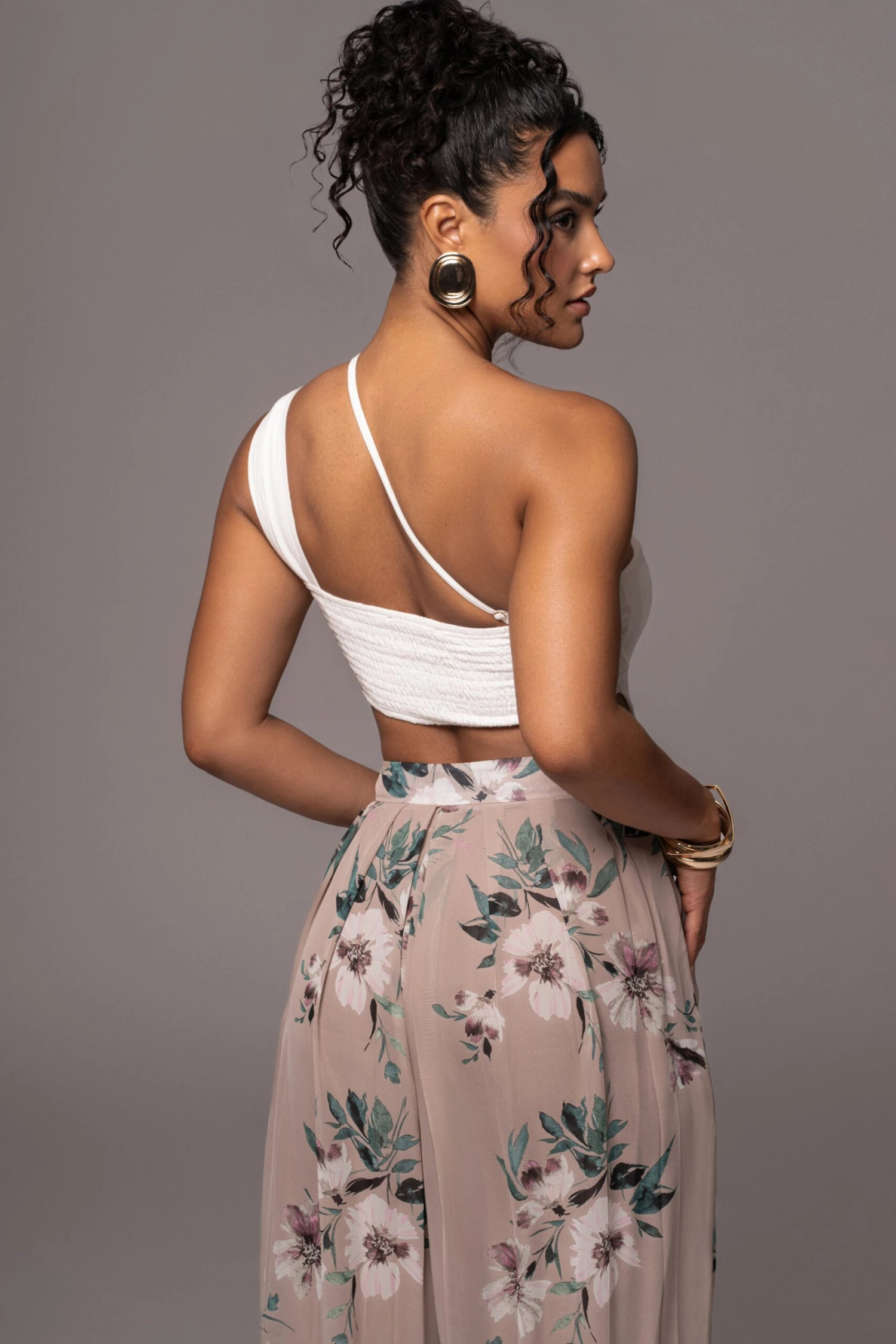 Purple Floral Josette Wide-Leg Pleated Pants - Image 9