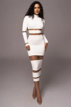 Ivory The One Mock Neck Midi Dress