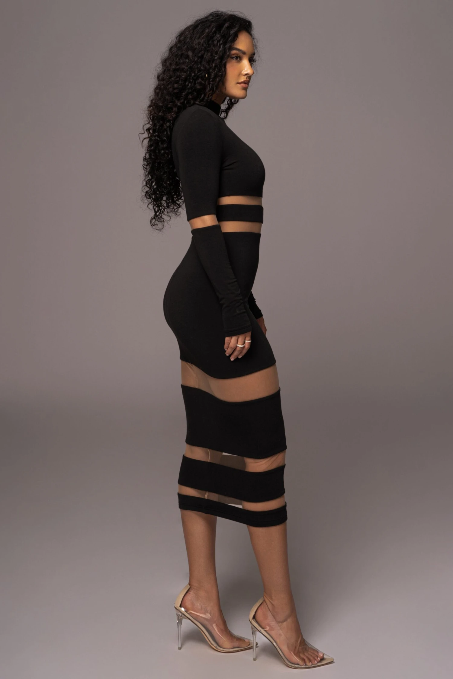 Noir The One Mock Neck Midi Dress - Image 9