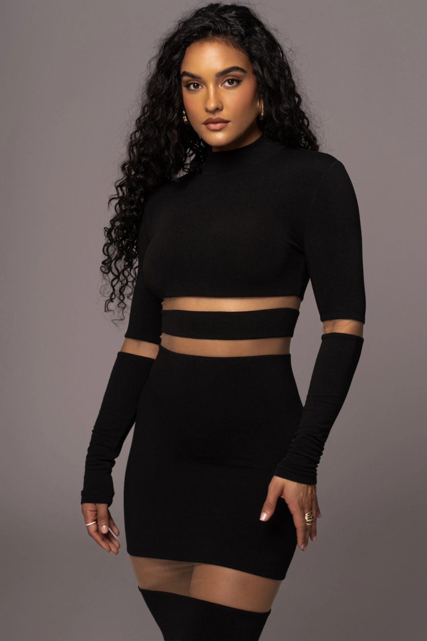 Noir The One Mock Neck Midi Dress - Image 4