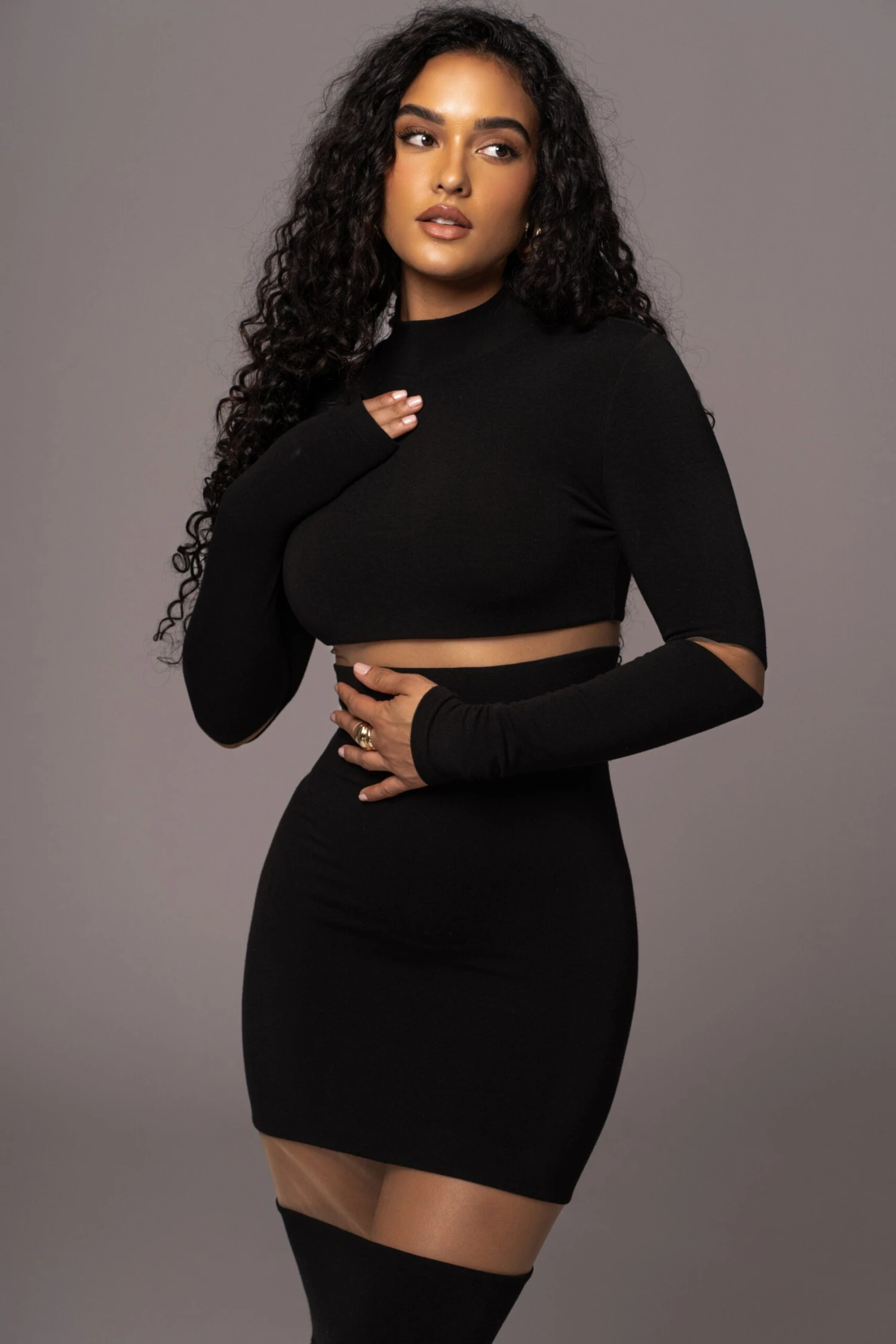 Noir The One Mock Neck Midi Dress - Image 7