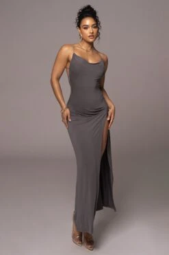 Grey Daniela Cowl Maxi Dress